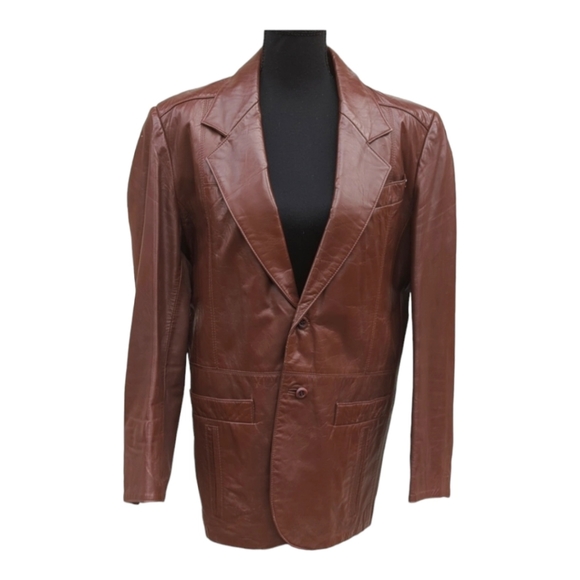 Vintage Men’s Etienne Aigner Brown Genuine Leather Jacket Size 42R‎